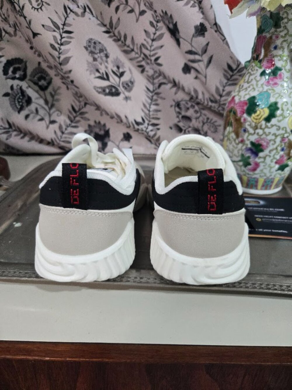 NWT De Florance Platform Sneakers White/Black/Grey Women's Size 9 - Picture 6 of 8